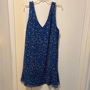 EUC Charles Henry Blue Wildflower Floral Tank Shift Mini Dress, Women’s Plus XXL